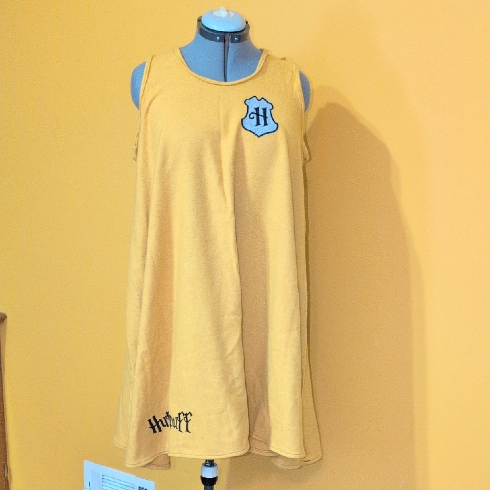 Yellow Hufflepuff Sleeveless Dress Handmade